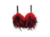 soutien-gorge à plumes rouge et fils argent adulte