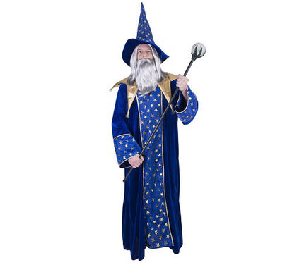 déguisement de magicien sorcier bleu taille unique adulte