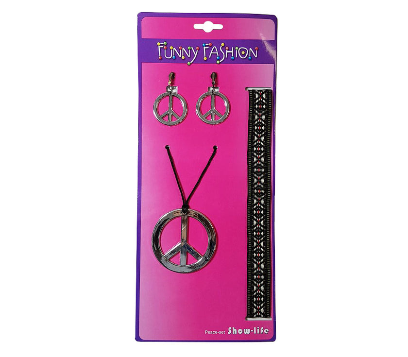 parure de bijoux peace & love argent