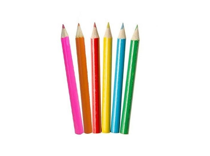 lot de 6 crayons de couleur 9cm