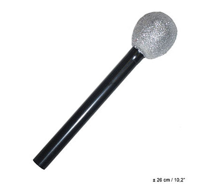 microphone factice noir & argent 26cm