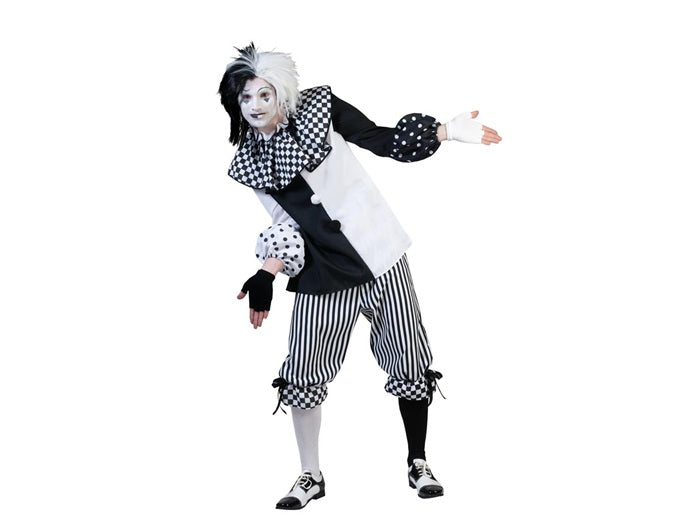déguisement de pierrot noir et blanc homme taille m/l