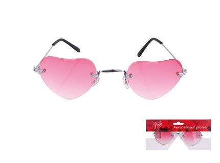 lunettes gag coeur rose monture métal