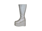 paire de bottes à paillettes haute argent pointure 40-41