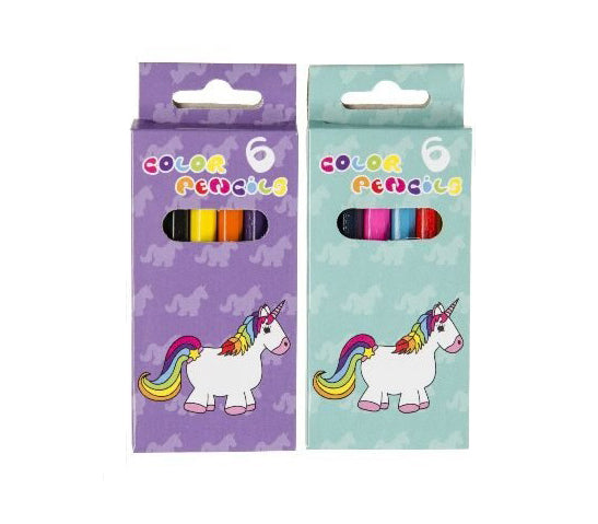lot de 6 crayons de couleur licorne 8.5cm