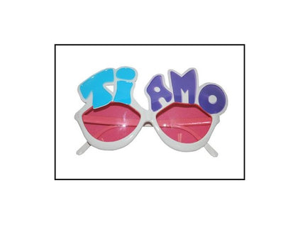 lunettes gag motif ti amo verres rose