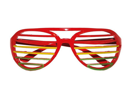 lunettes à barreaux clown vert jaune rouge