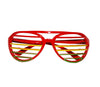 lunettes à barreaux de clown vert jaune rouge