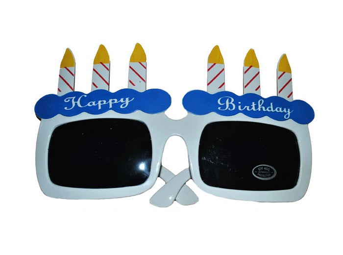 lunettes gag gateau anniversaire bleu