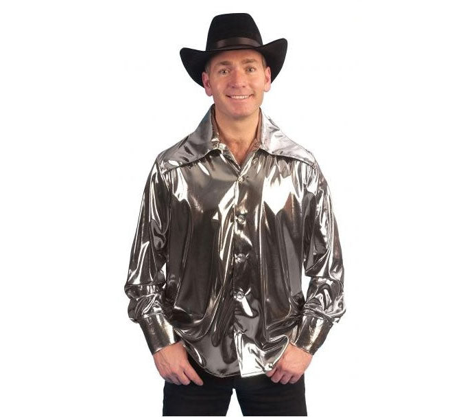 chemise lisse argent taille xxl