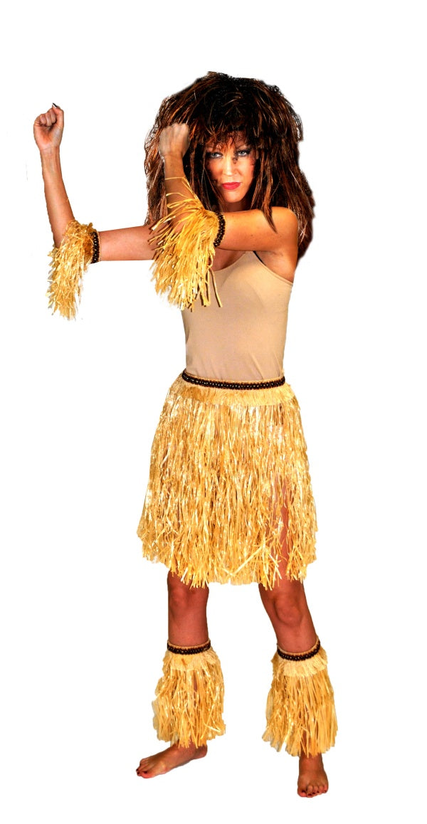 ensemble déguisement tahitien en raphia zoulou