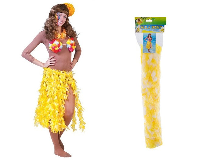 jupe tahiti hawaï longue adulte jaune 70cm