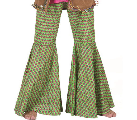 pantalon pattes d''éléphant vert à pois homme taille m/l
