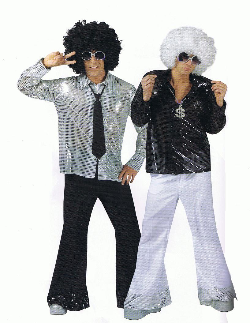 chemise disco à sequins argent taille xxl