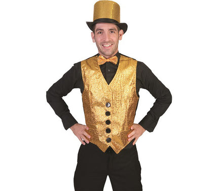 gilet doré à paillettes homme taille xxl