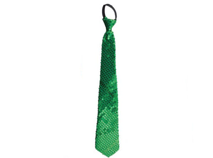 cravate à paillettes vert 46cm