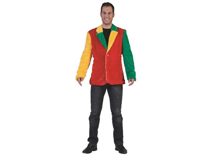 veste de clown imitation fourrure tricolore homme taille m/l
