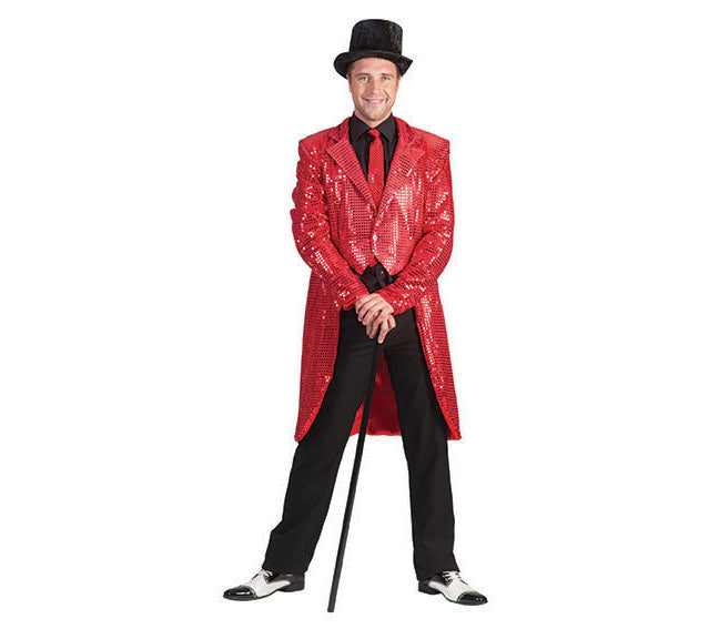 veste queue de pie à sequins rouge taille xxl