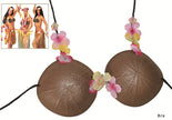 soutien gorge noix de coco avec fleurs plastique