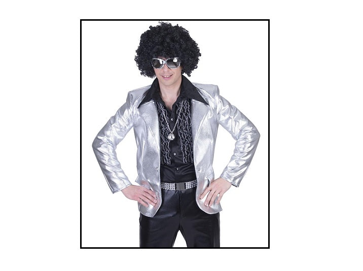 veste disco métallisée argent homme taille l/xl