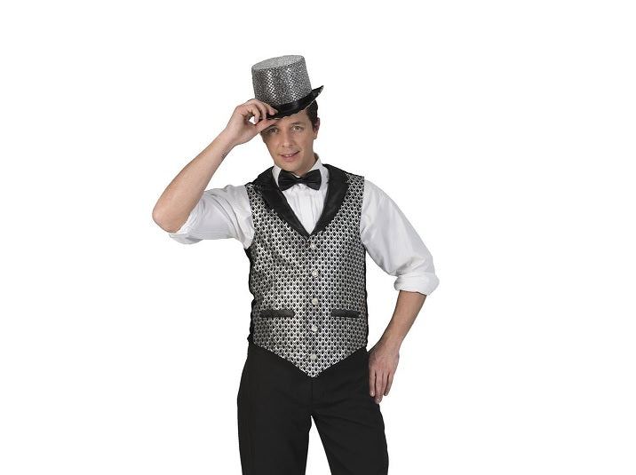 gilet disco noir et argent homme taille xxxxl