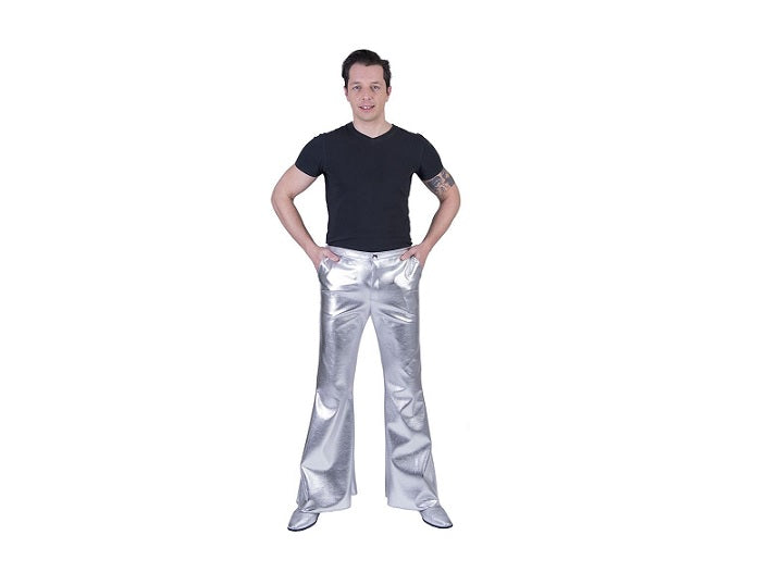 pantalon pattes d''éléphant argent homme taille xl/xxl