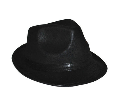 chapeau tribly imitation cuir noir