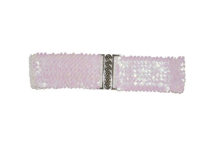 ceinture élastique à sequins blanc adulte