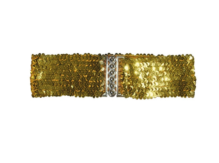ceinture élastique à sequins or adulte