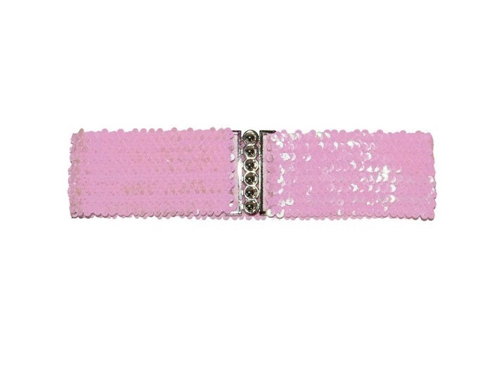 ceinture élastique à sequins pink rose adulte