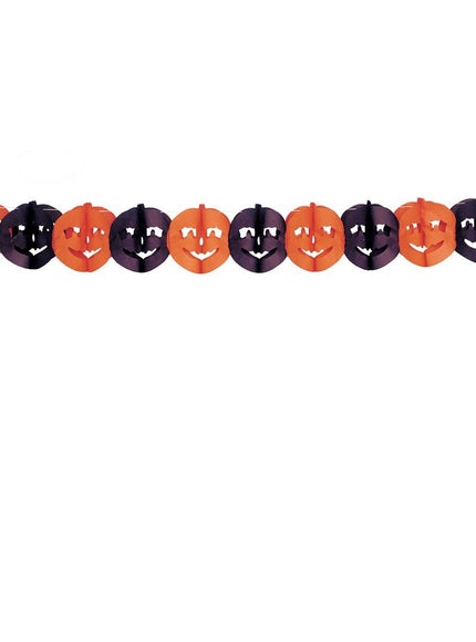 Guirlande de citrouilles orange et noire