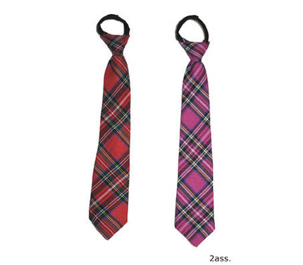 cravate étudiant à motif écossais rouge 30cm
