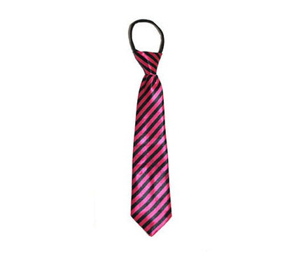 cravate rose à rayures noir 32cm