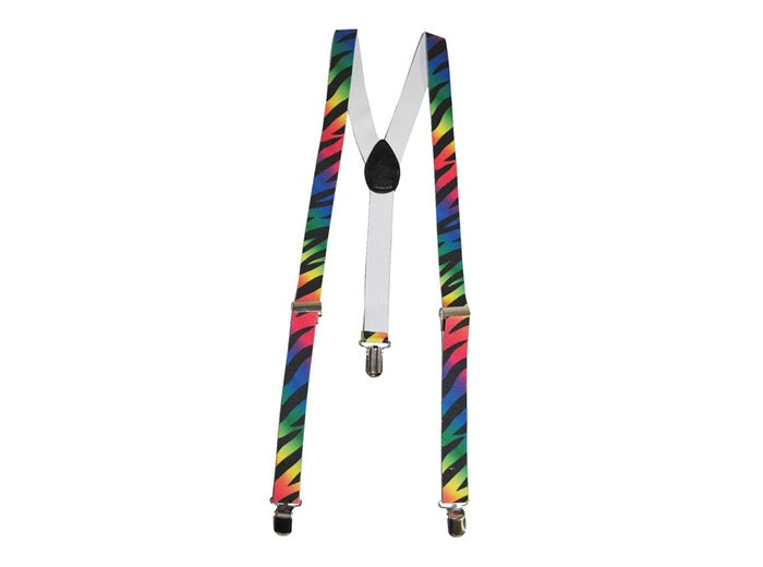 bretelles multicolores avec motifs zèbre