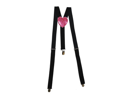 bretelles noir avec coeur