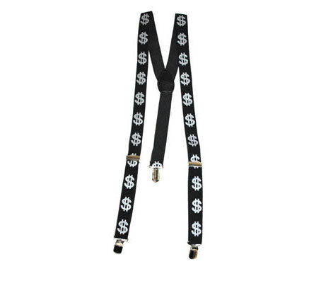 bretelles noir avec motifs dollar