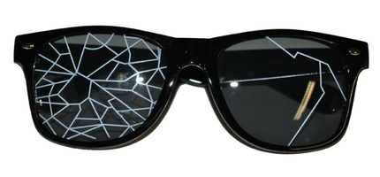 lunettes avec motif verre cassé noir