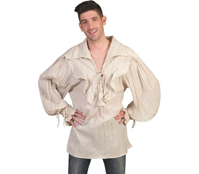 chemise de paysan manches bouffantes blanc taille unique