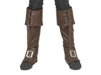 paire de couvre-bottes de pirate mousquetaire marron 50cm