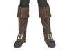 paire de couvre-bottes de pirate mousquetaire marron 50cm