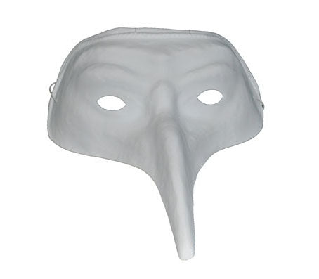 masque coque à peindre visage à long nez blanc