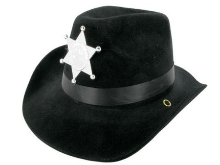 chapeau cowboy noir avec étoile adulte