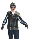 masque latex + déguisement squelette biker