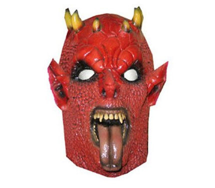 masque latex de diable démon rouge