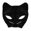 demi-masque de chat noir avec strass