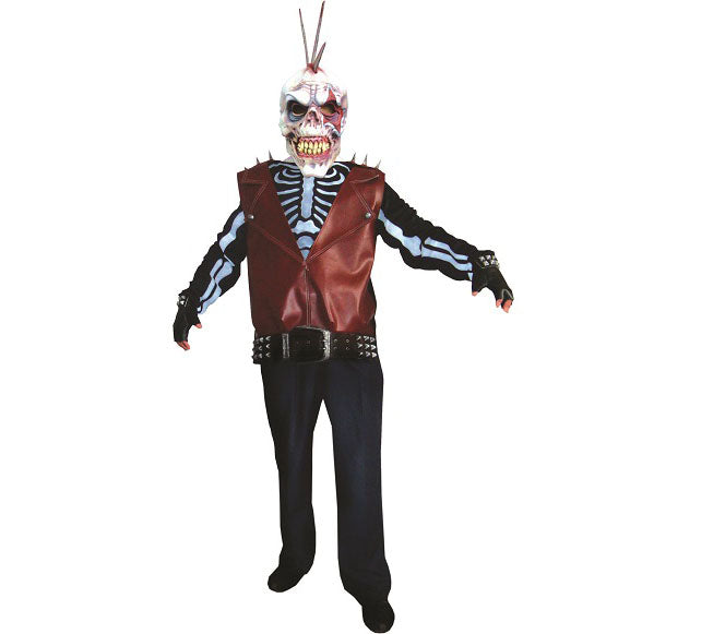 masque latex + déguisement de punk