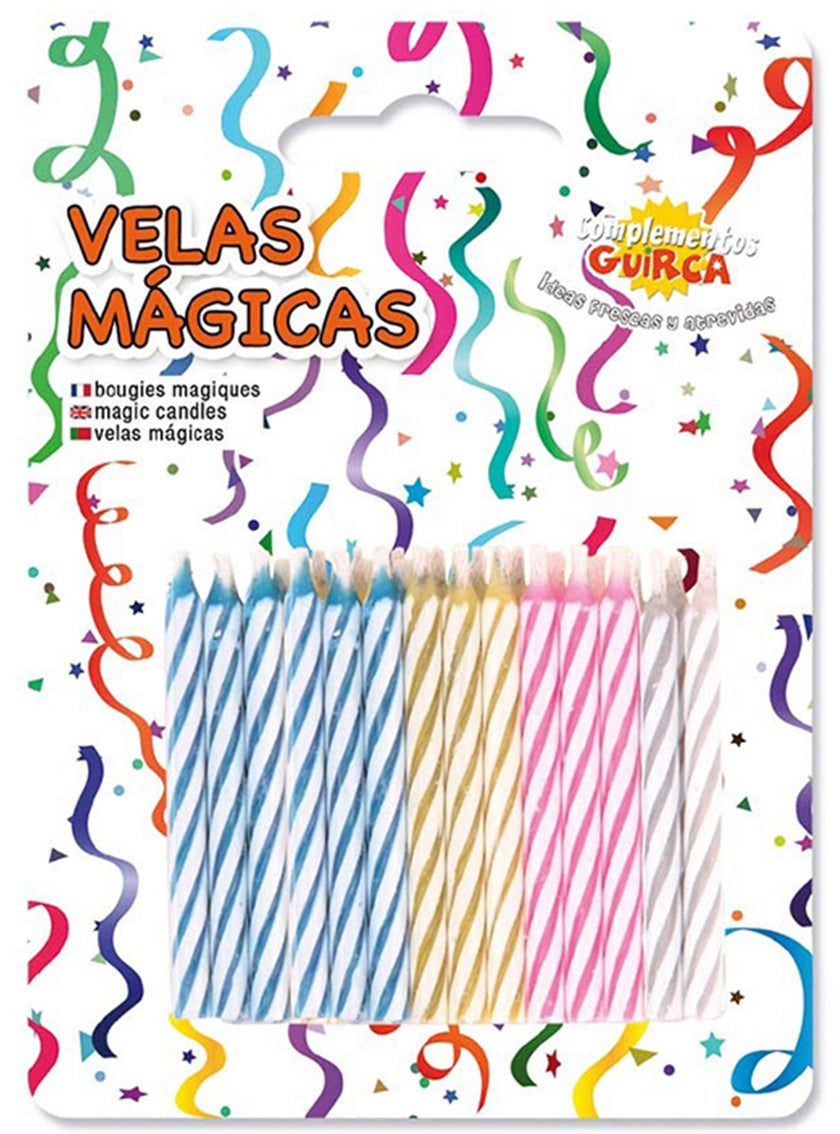 Pack de 24 Bougies Magiques de couleur pour Anniversaire