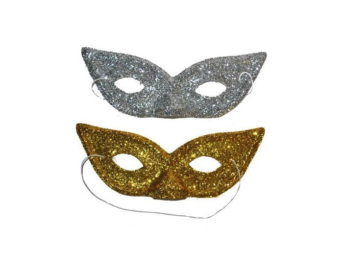 loup papillon à paillettes argent