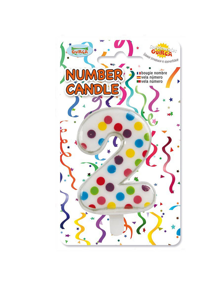 Bougie d'Anniversaire Confetti Chiffre 2