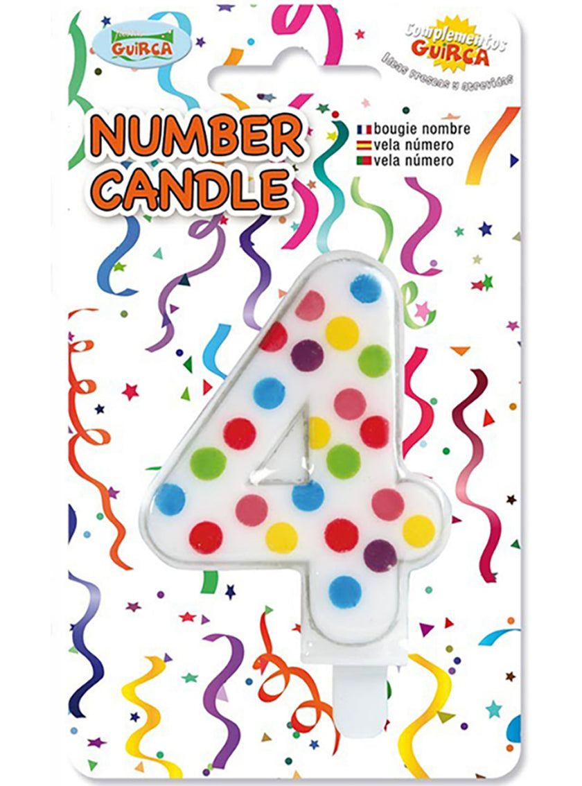 Bougie d'Anniversaire Confetti Chiffre 4